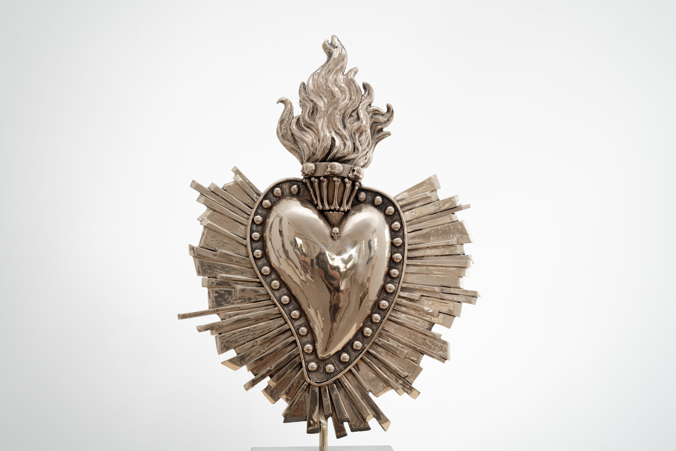 Contemporary ex-voto sculpture in cast bronze
