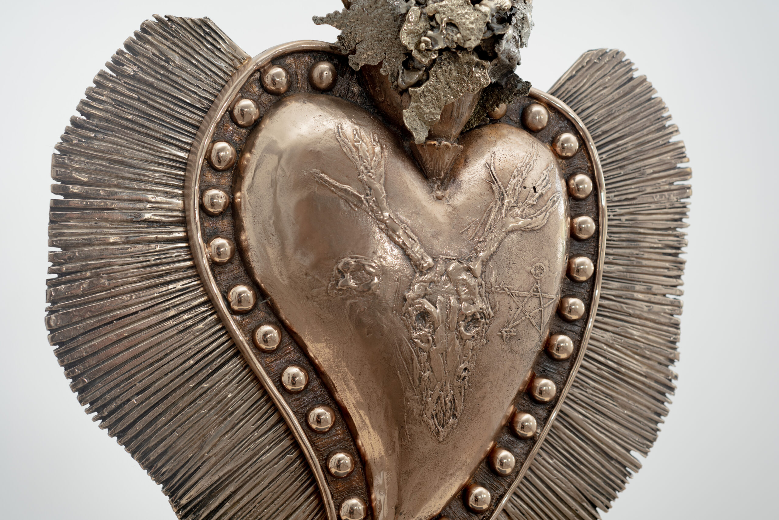 Contemporary ex-voto sculpture in cast bronze